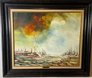 Boats coming home ( oil on canvas )