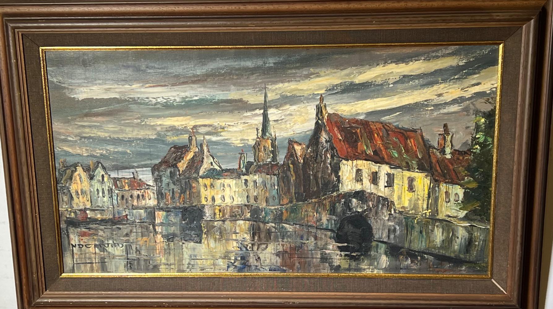 Canal in Bruges ( oil on canvas )
