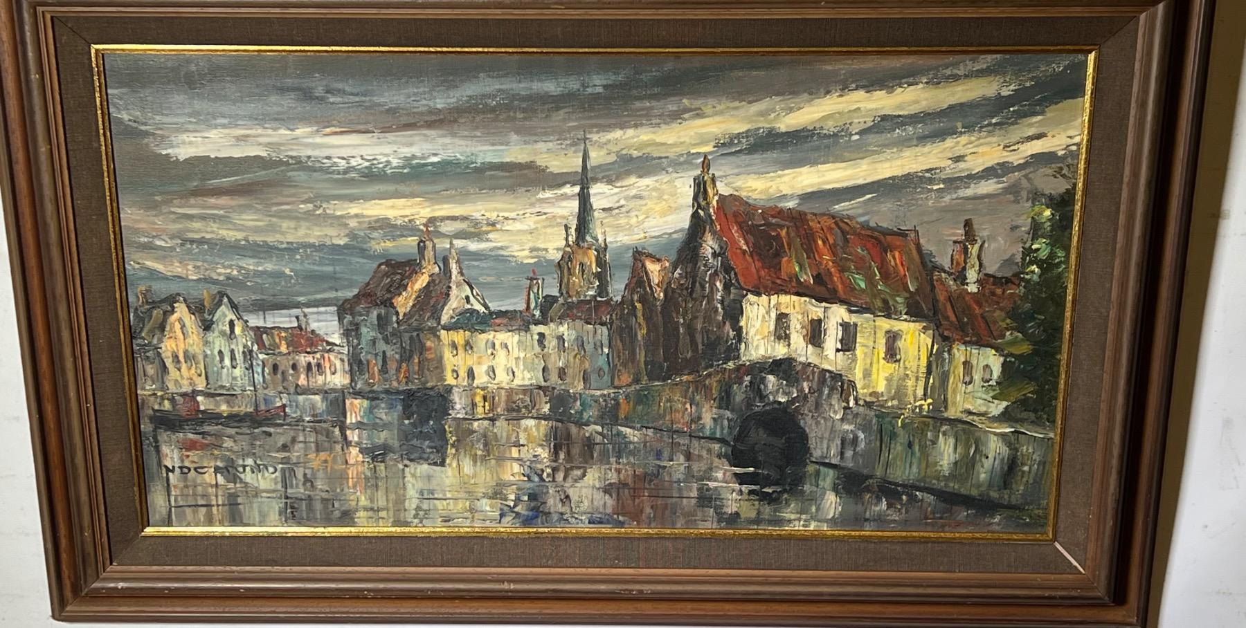 Canal in Bruges ( oil on canvas )