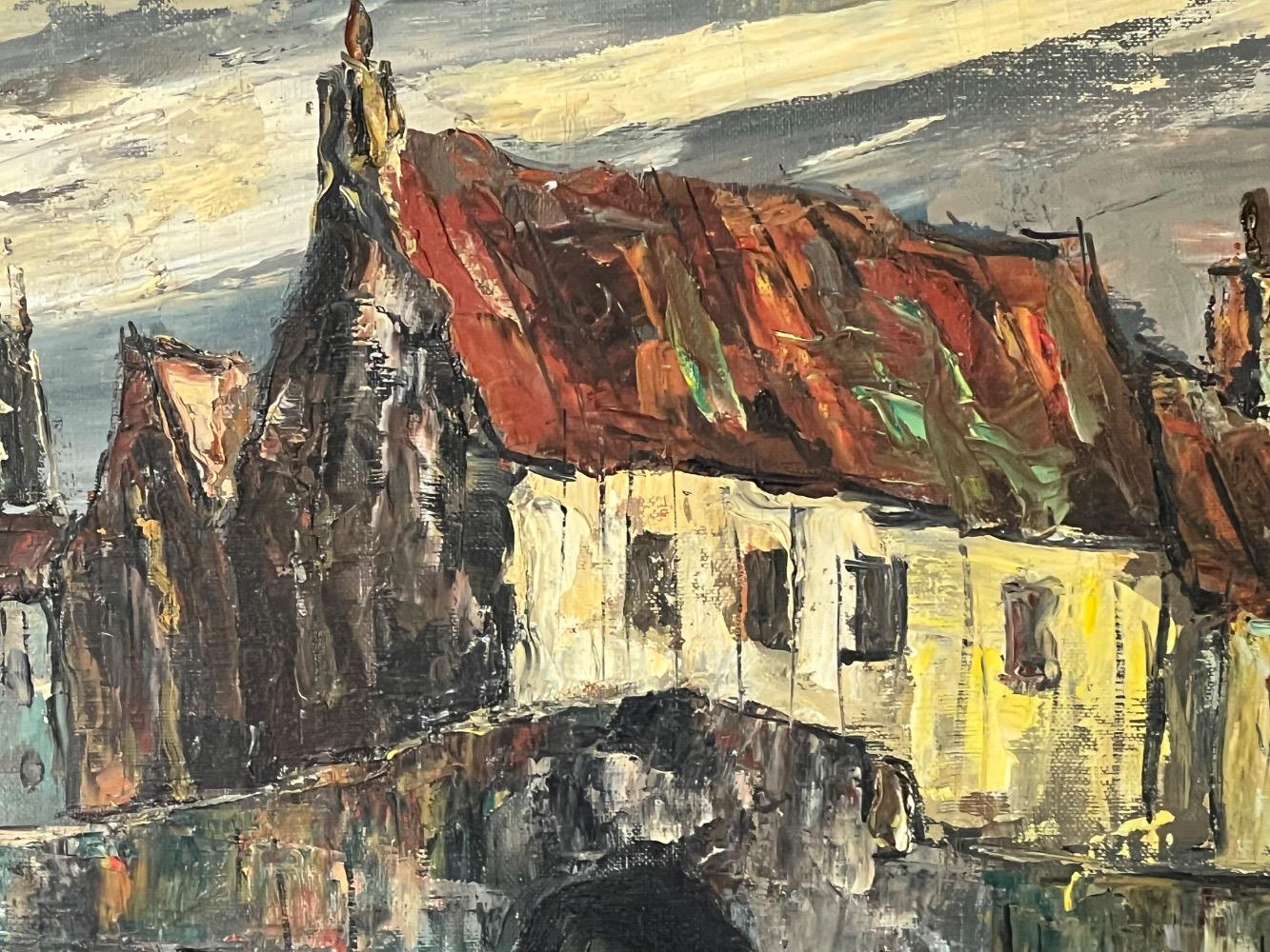 Canal in Bruges ( oil on canvas )