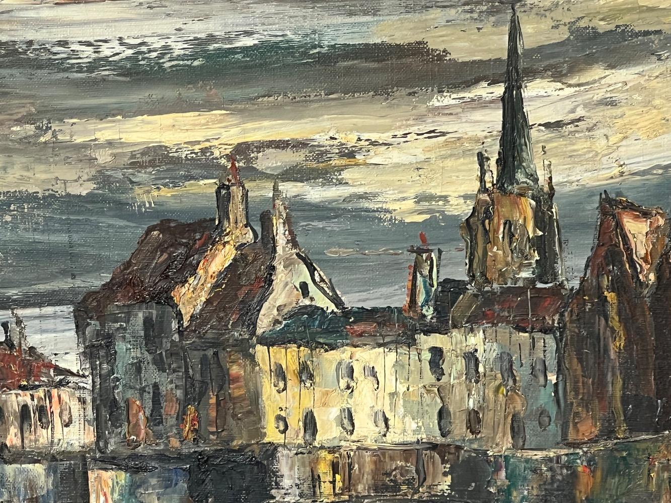 Canal in Bruges ( oil on canvas )