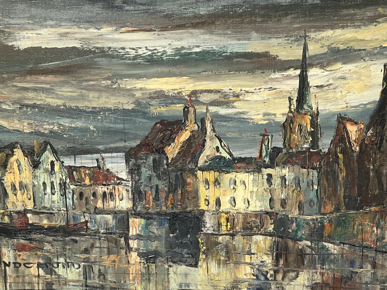 Canal in Bruges ( oil on canvas )