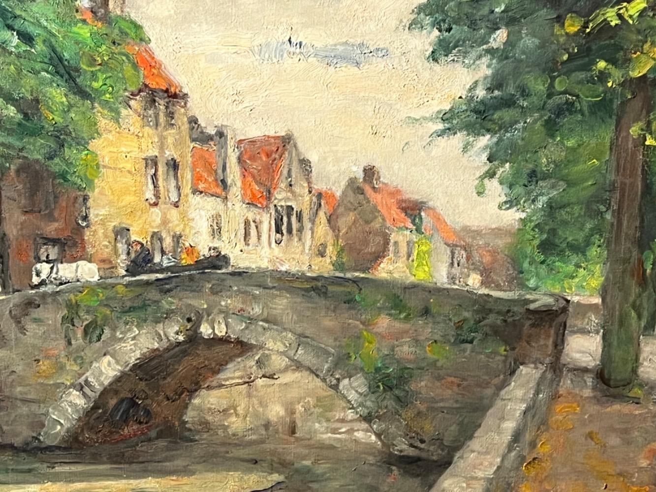 Canal in Bruges ( oil on canvas )