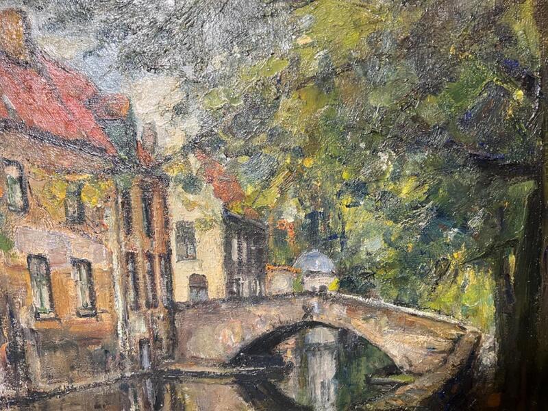 Canal in Bruges ( oil on canvas )