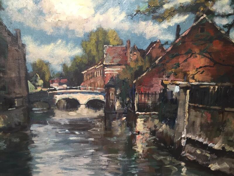 Canal in Bruges ( oil on canvas)