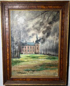 Castle Pecksteen in the autumn ( oil on panel )