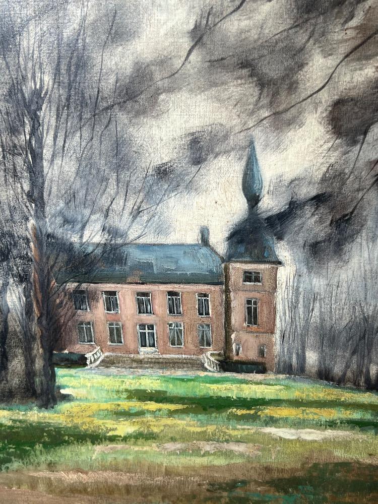 Castle Pecksteen in the autumn ( oil on panel )