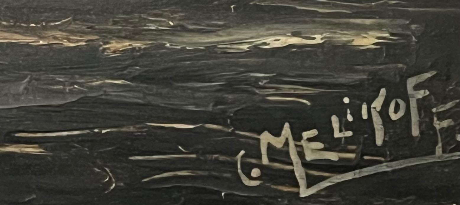 Ships at sea near Heyst( oil on panel )