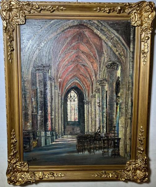 Churchinterior ( oil on canvas)