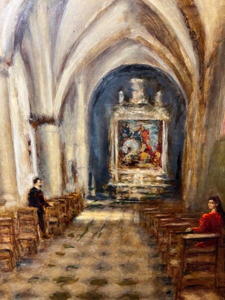 Churchinterior ( oil on panel )