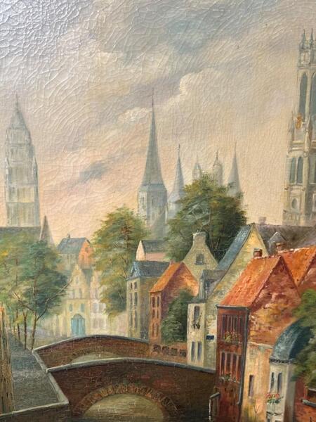 Cityview of Bruges ( oil on canvas )