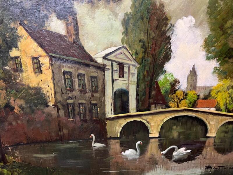 Cityview of Bruges ( oil on canvas )