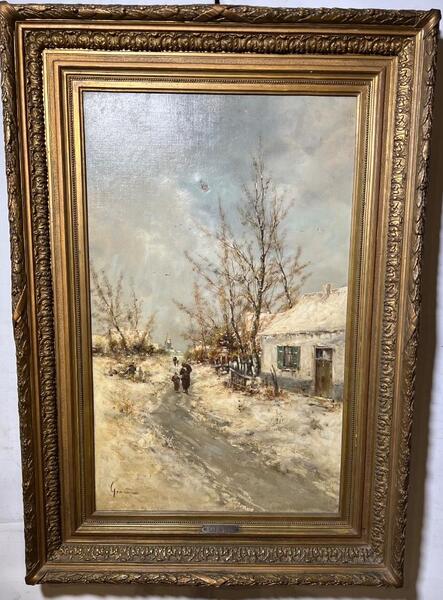 Coming home in the wintertime ( oil on canvas )