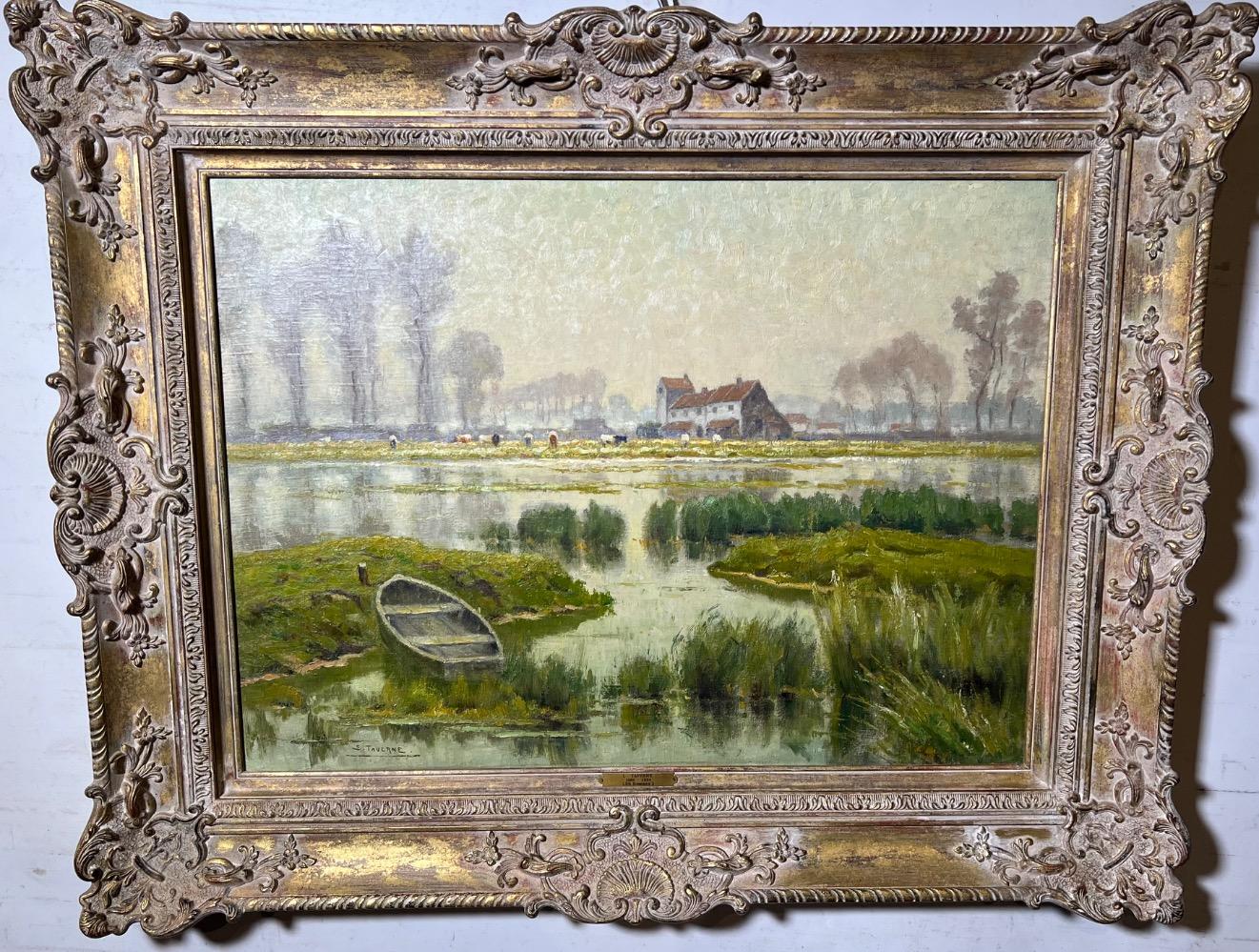 Cows in the meadows in the summertime ( oil on canvas )