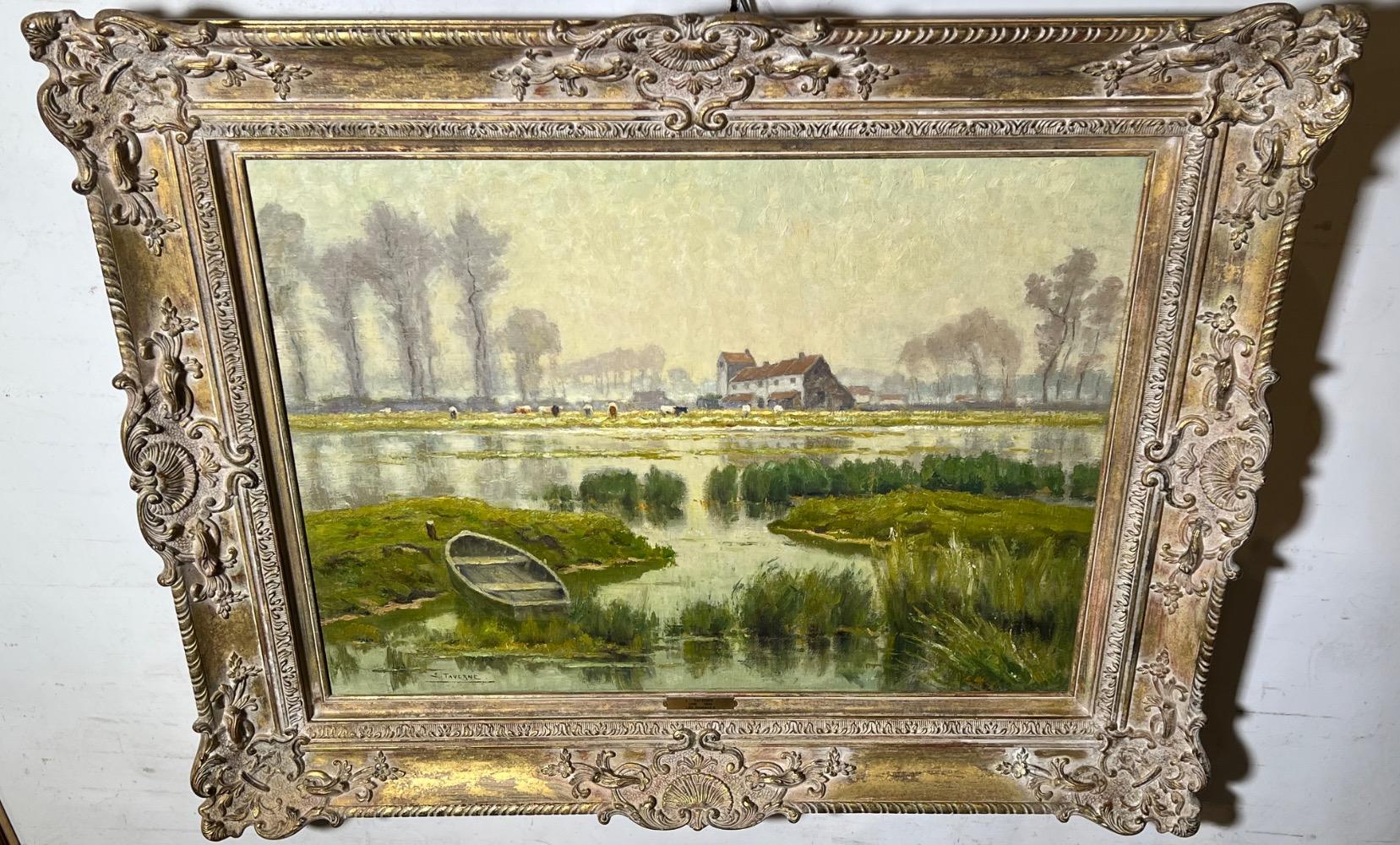 Cows in the meadows in the summertime ( oil on canvas )