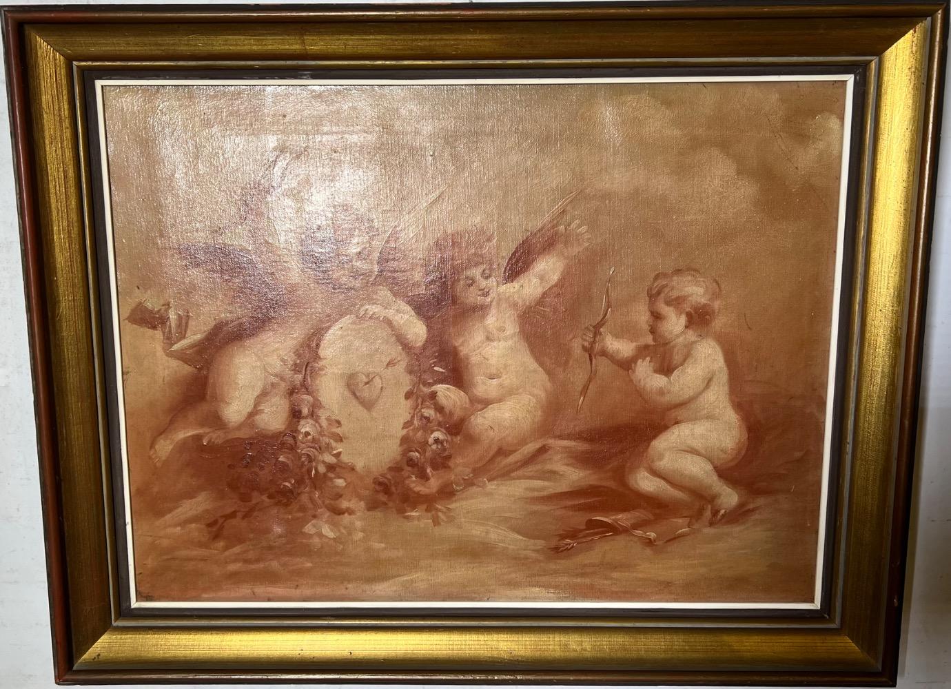 Cupids in action ( oil on canvas)