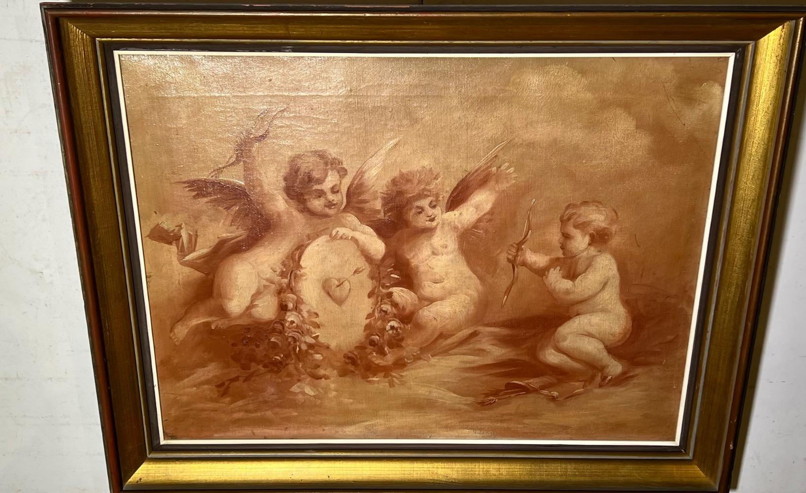 Cupids in action ( oil on canvas)
