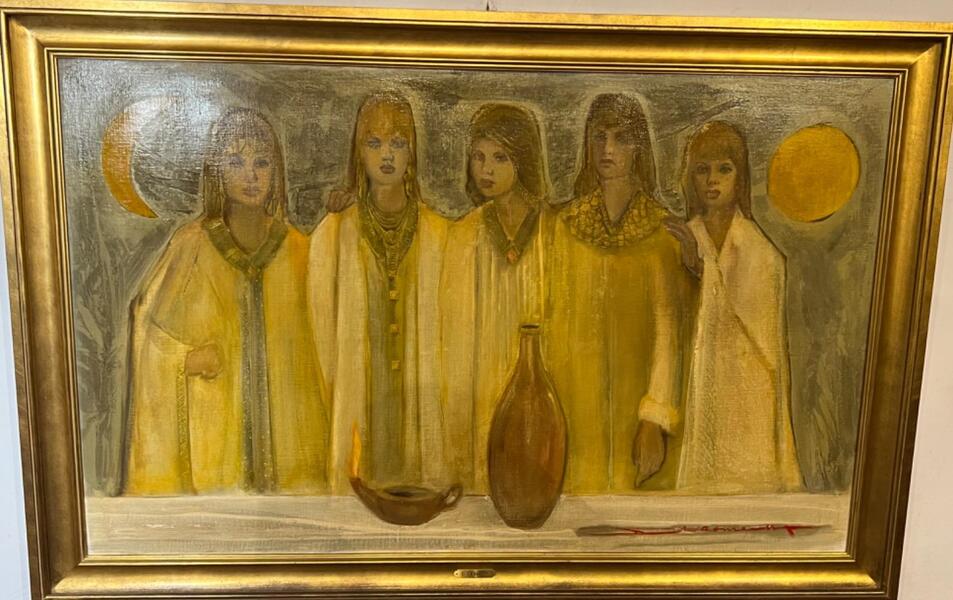 The five wise virgins ( oil on canvas )