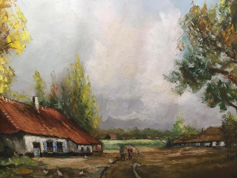 Daily Life at the farm ( oil on canvas)