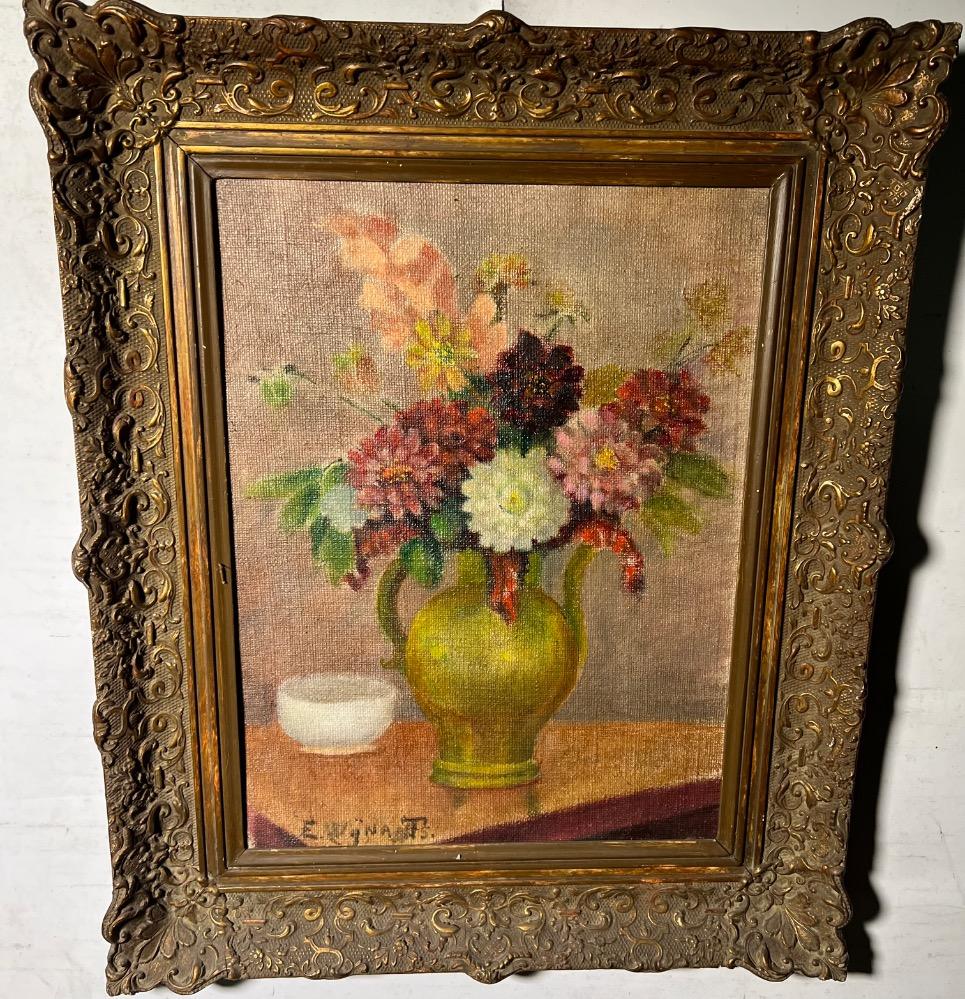 Stillife with flowers  ( oil on canvas on board )