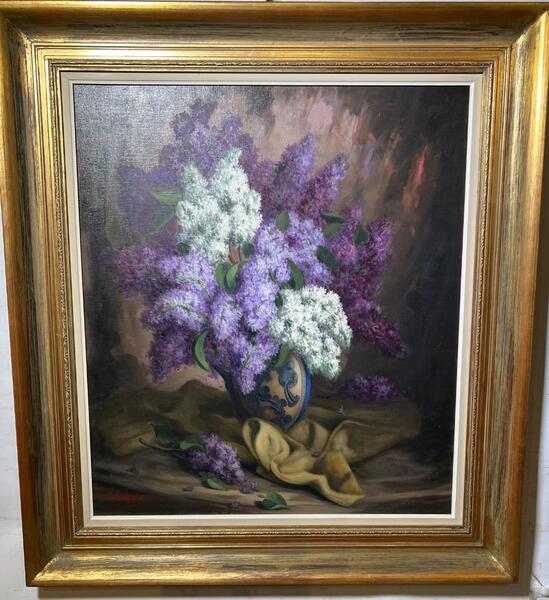 Stillife with flowers ( oil on canvas )