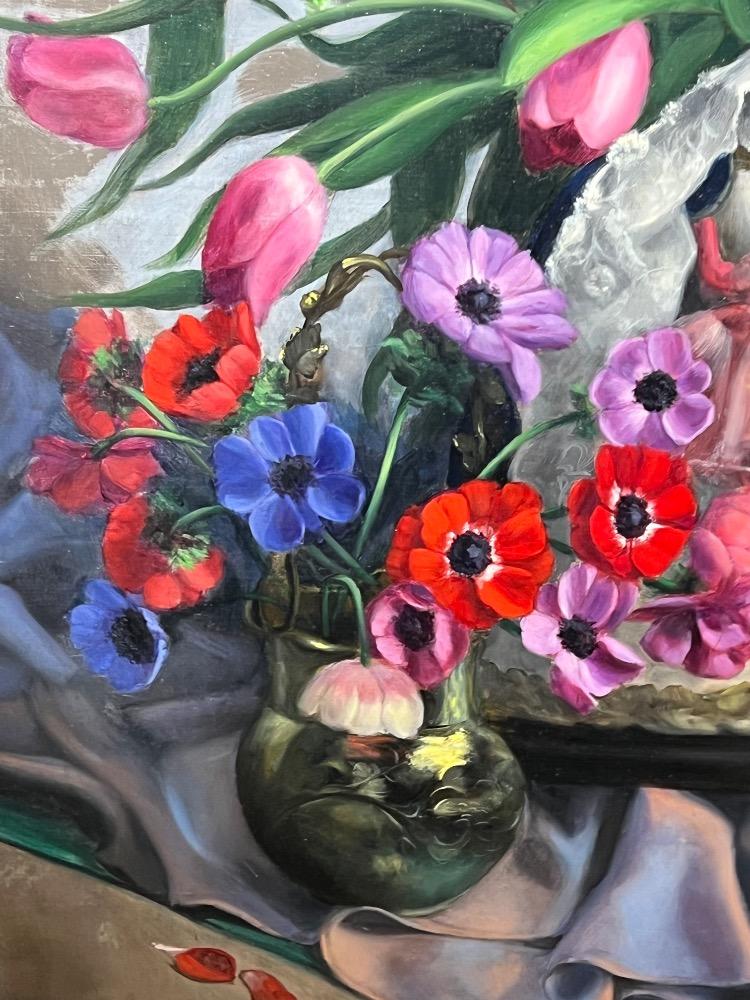 Stillife with flowers ( oil on canvas )