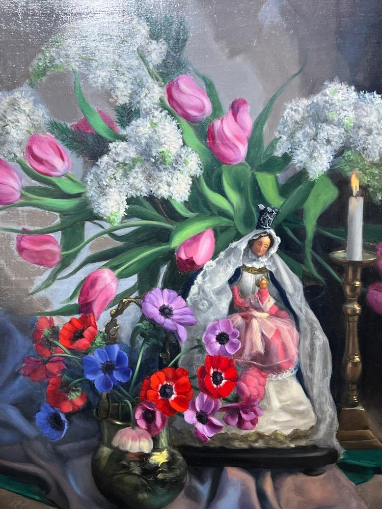 Stillife with flowers ( oil on canvas )