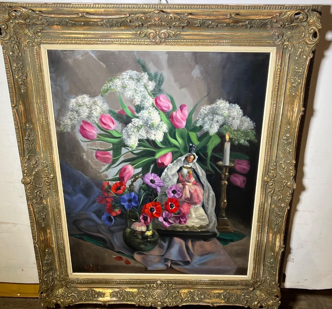 Stillife with flowers ( oil on canvas )