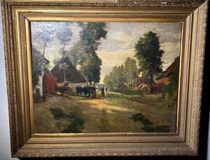 Time to milk ( oil on canvas )