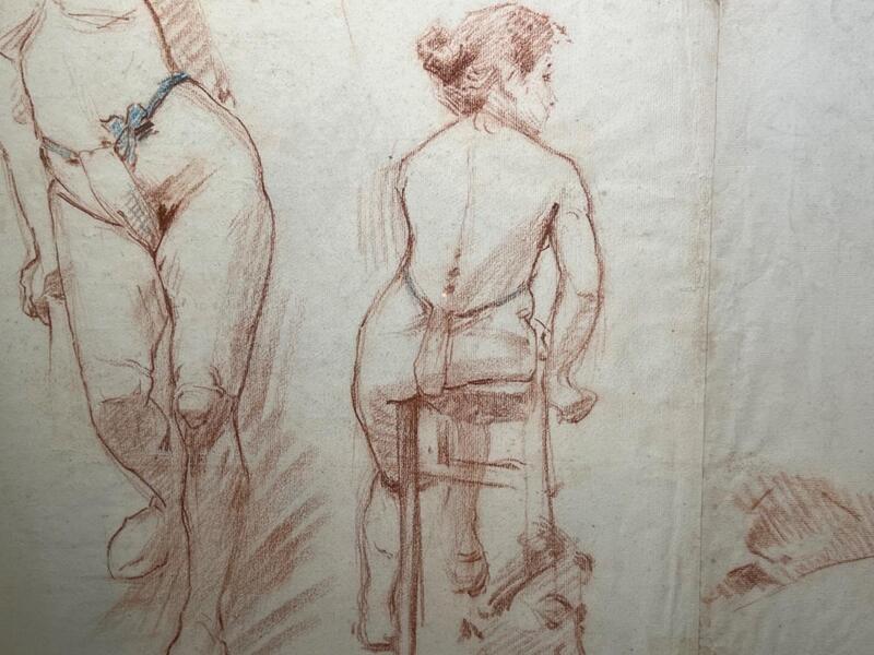 Female models ( drawing on both side ,pencil )
