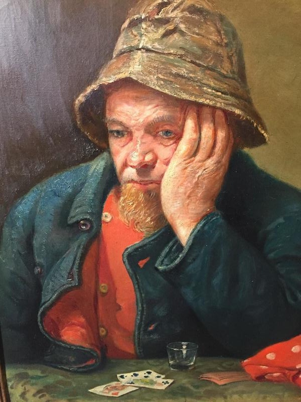 Fisherman in the pub ( oil on canvas)