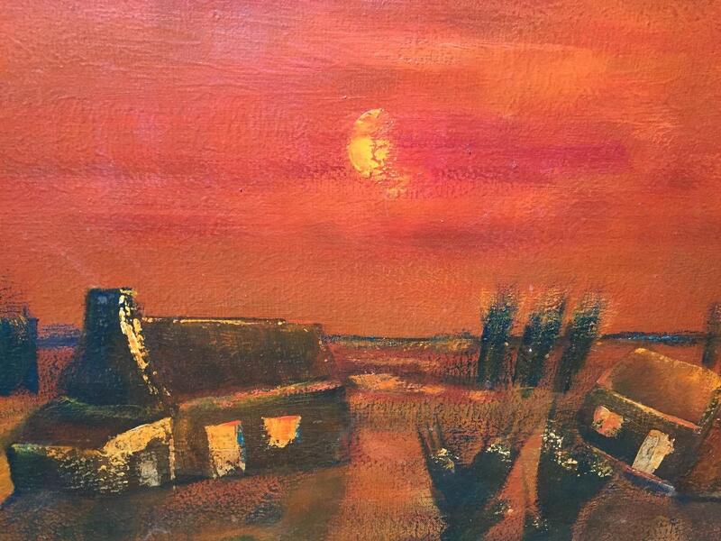 Flemish farm in the evening ( oil on canvas)