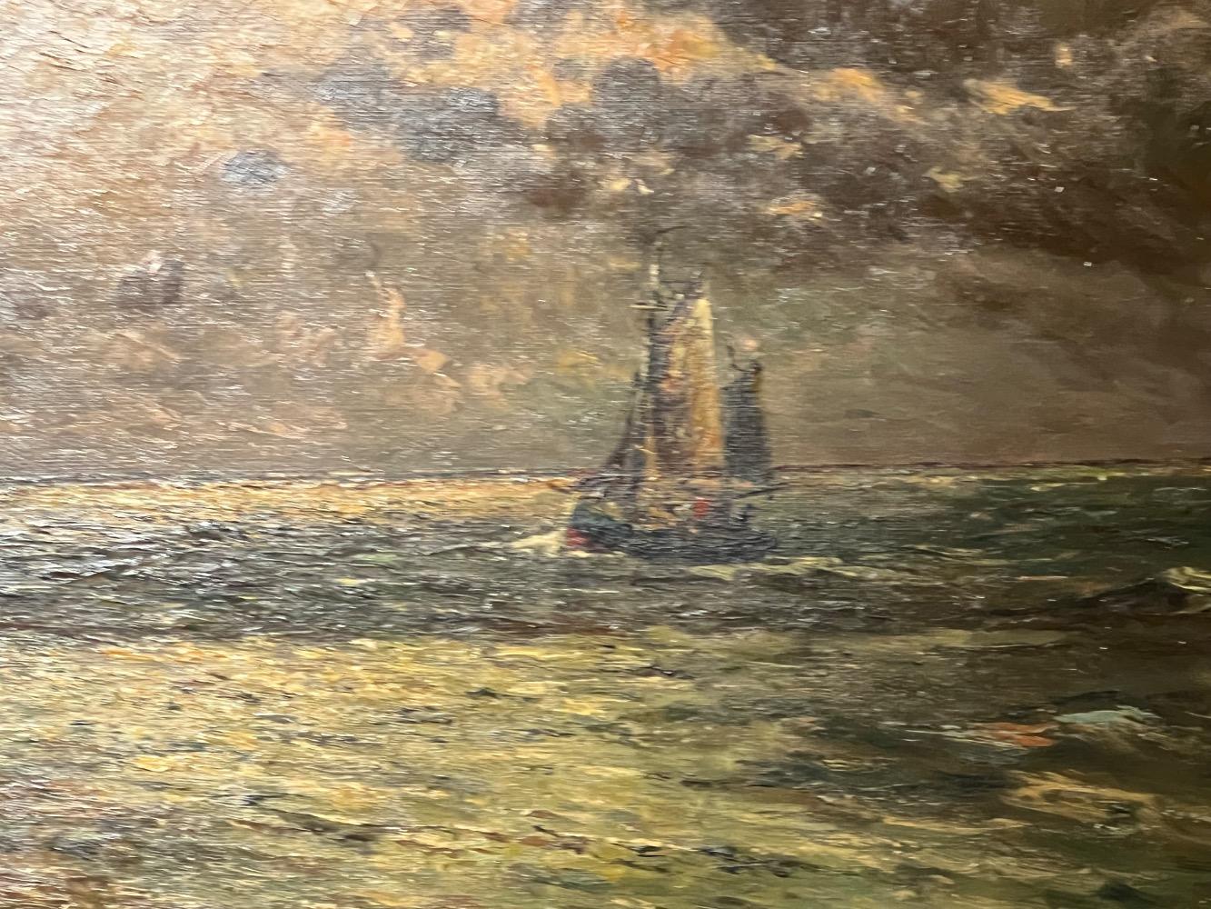 Boats at night ( oil on canvas)