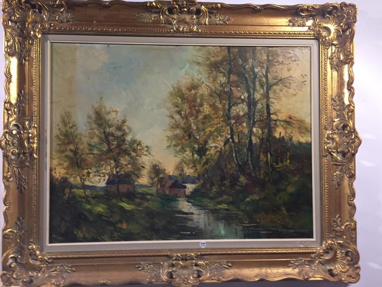 Farmhouses at the riverside