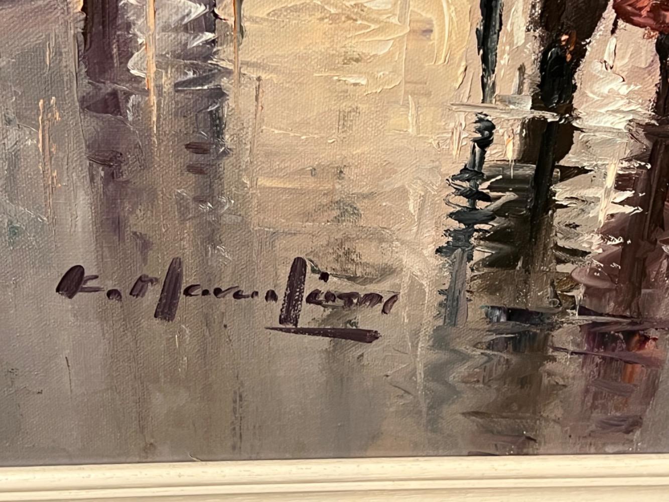 The daily life in Paris ( oil on canvas )