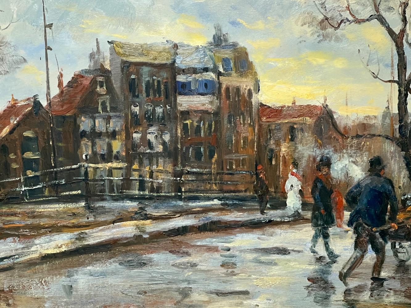 The daily life in the city ( oil on canvas )