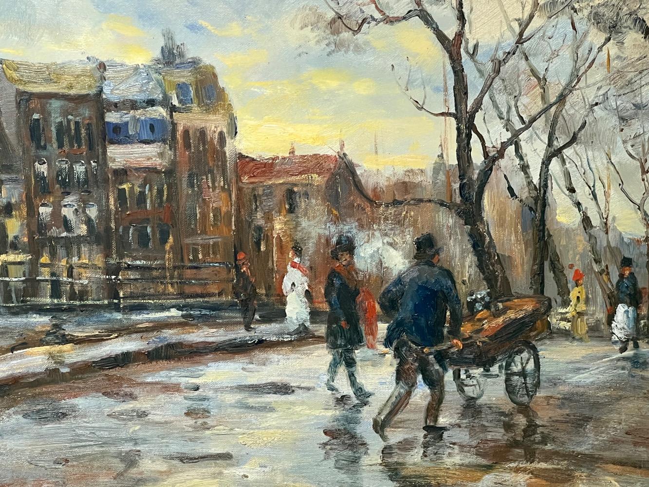The daily life in the city ( oil on canvas )