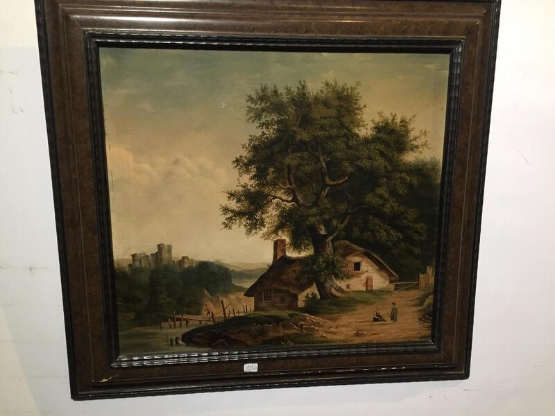 The daily Life near the castle ( oil on panel )