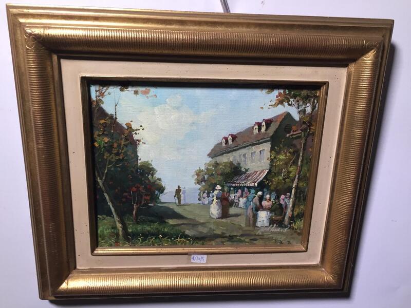 The party in the village ( oil on canvas)