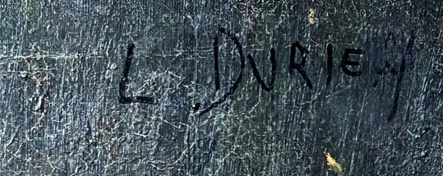 The shepherd with his sheep in the forest ( oil on canvas on board)