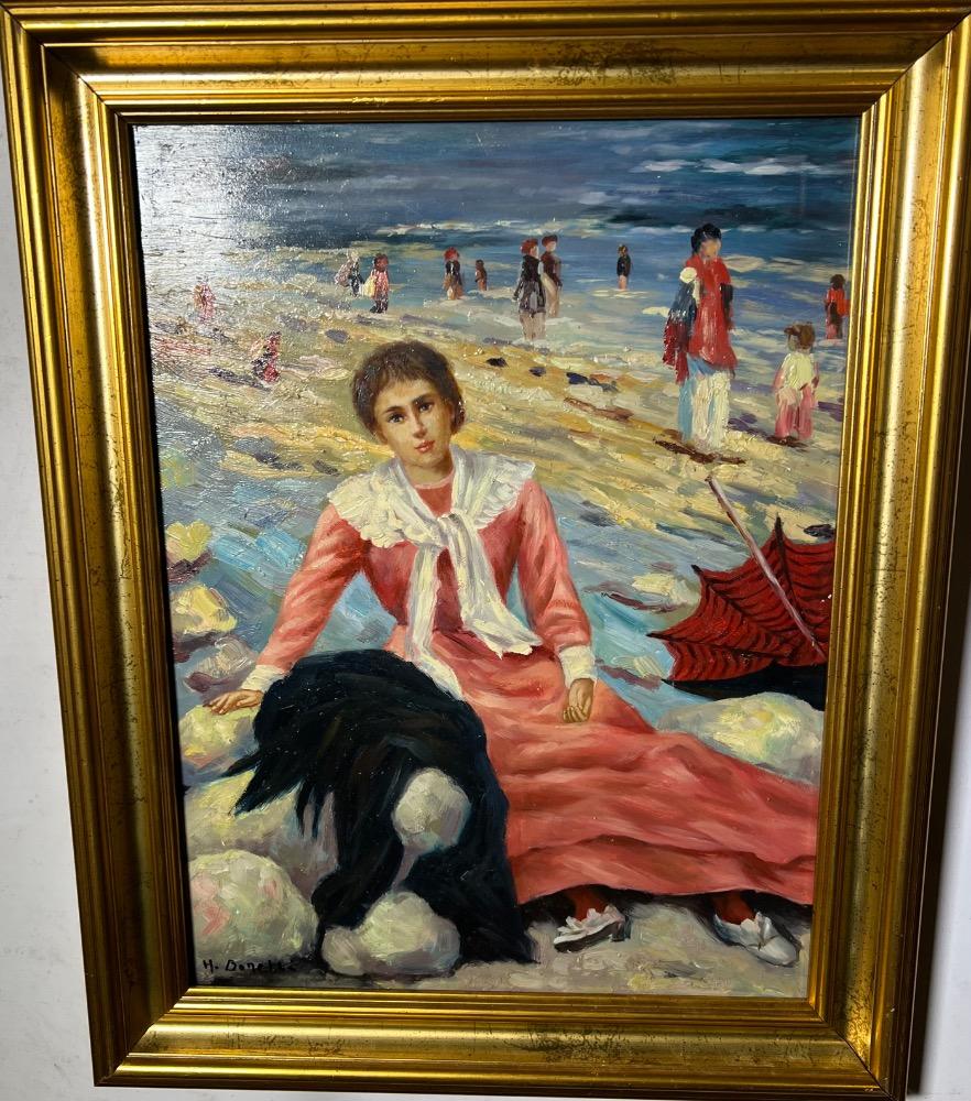 Fun at the beach ( oil on panel )