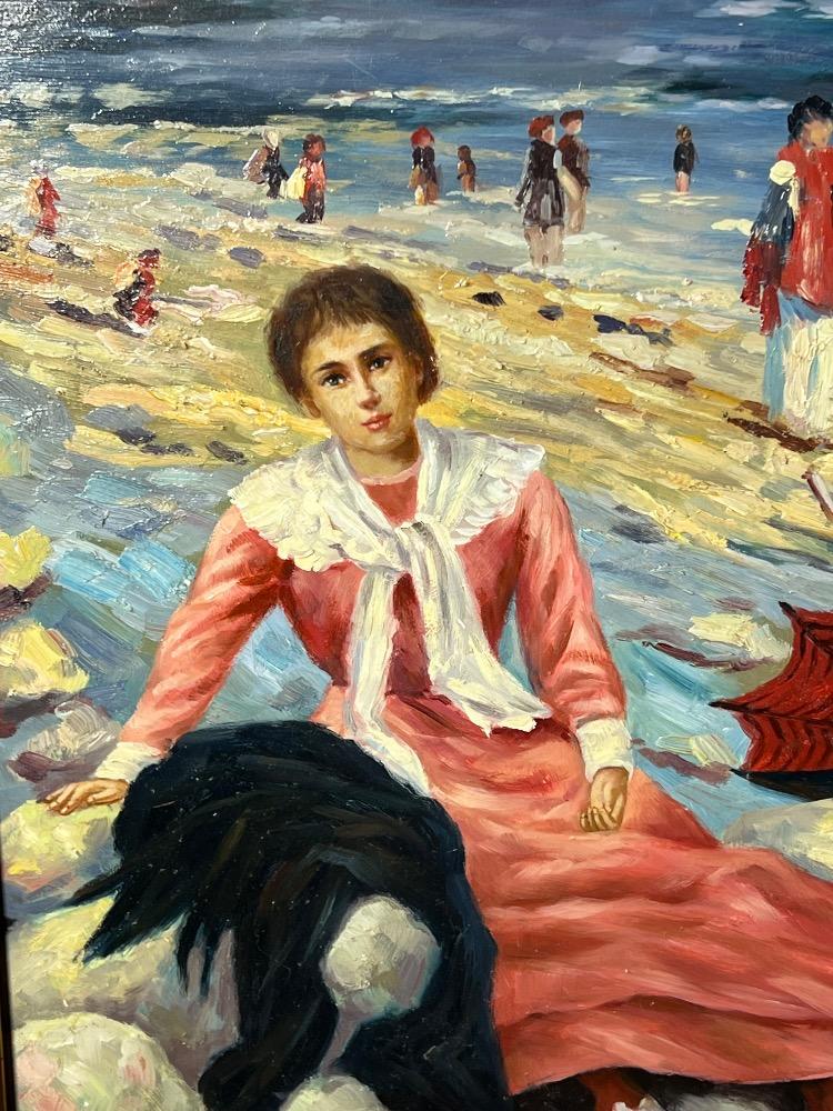 Fun at the beach ( oil on panel )