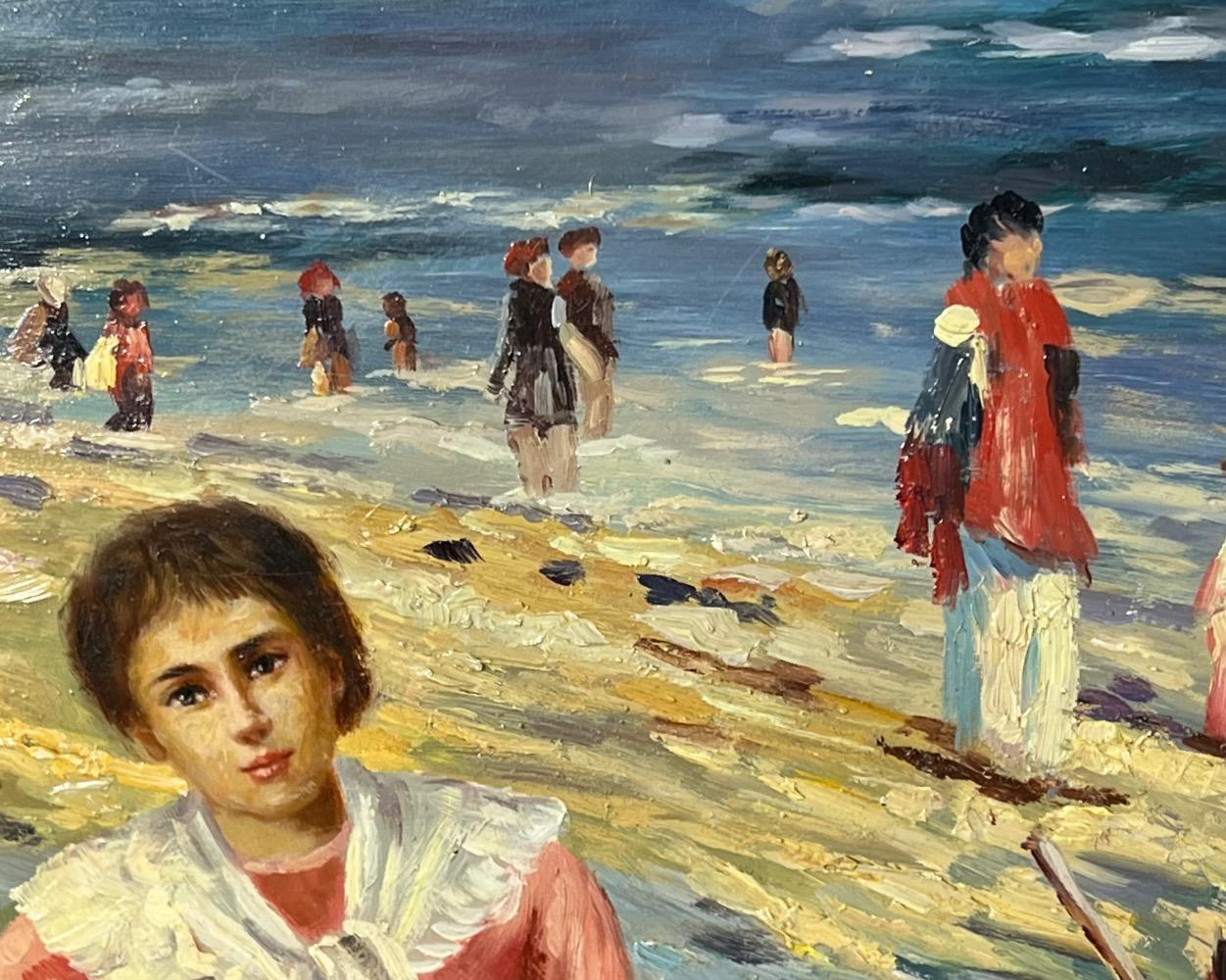 Fun at the beach ( oil on panel )