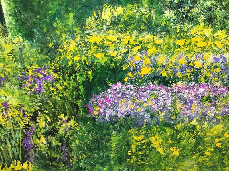 Garden in the summertime ( oil on canvas)