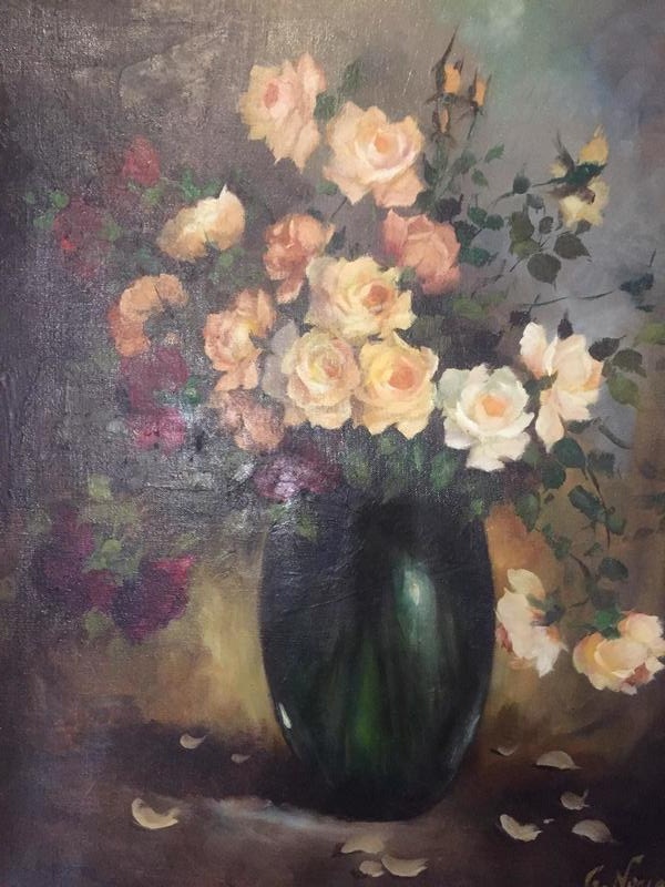 Stillife with flowers ( oil on canvas)