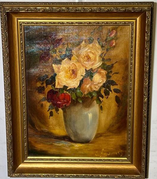 Stillife with roses ( oil on canvas)