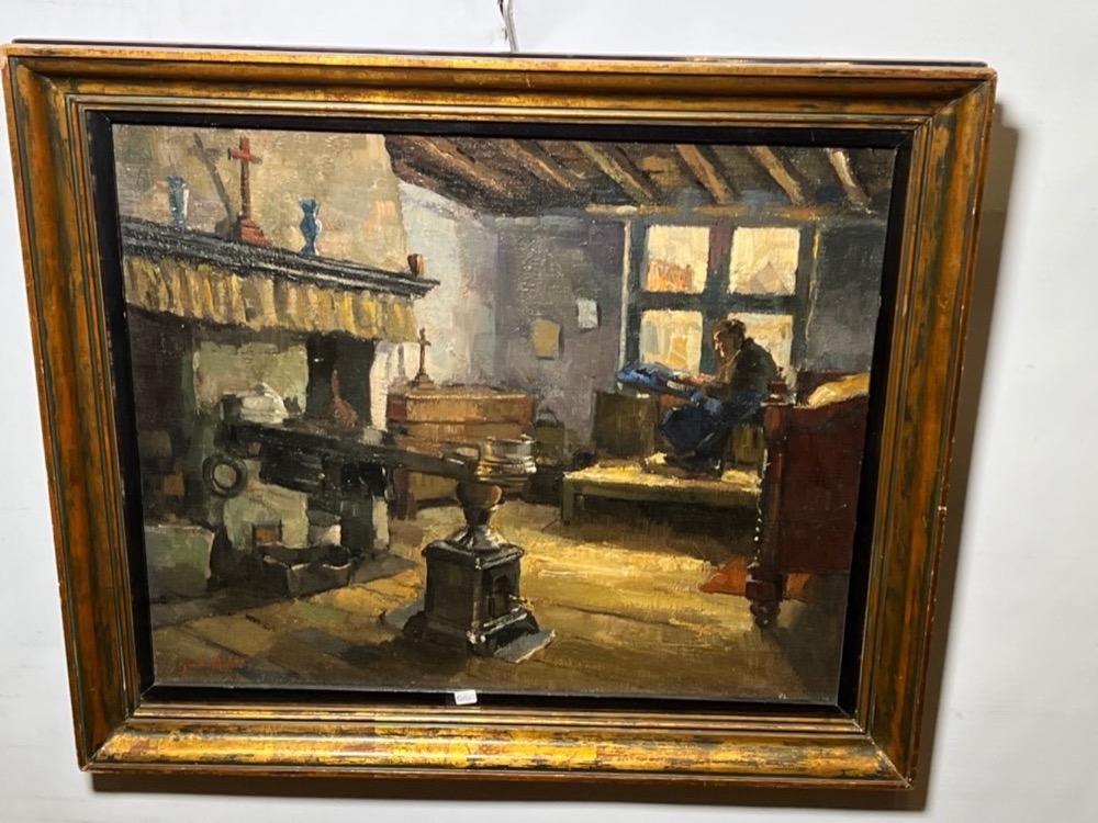 The lacemaker in Bruges ( oil on canvas )