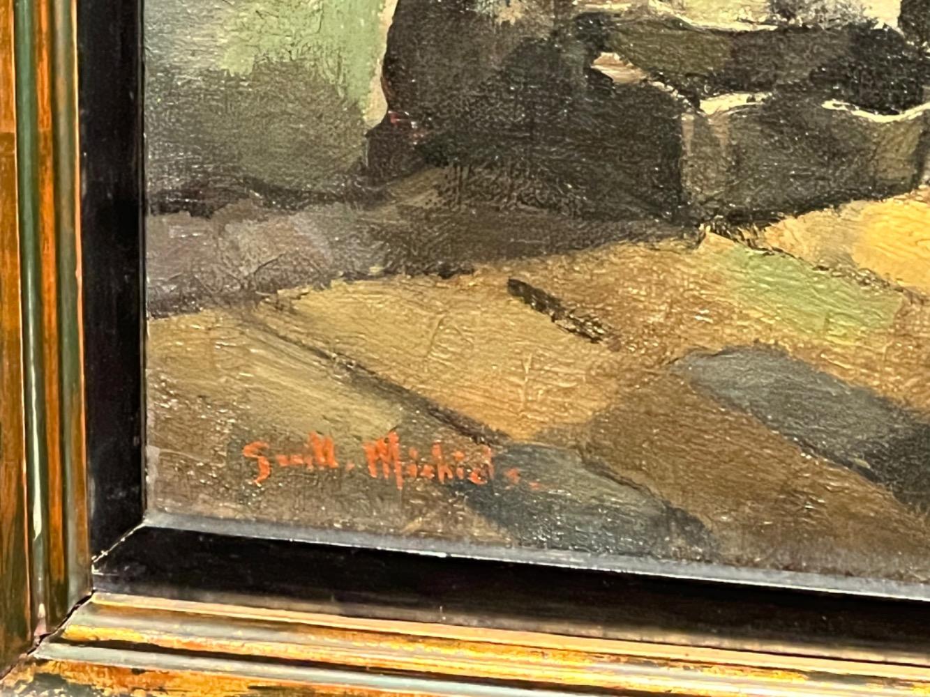 The lacemaker in Bruges ( oil on canvas )