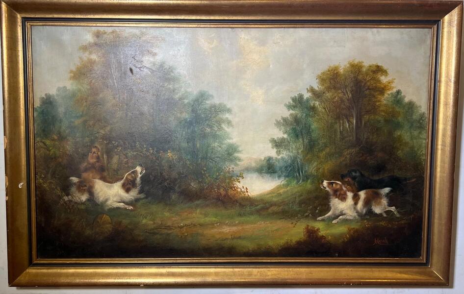 The hunting ( oil on canvas )