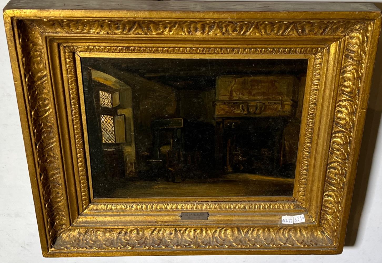 The interior of the castle ( oil on canvas)